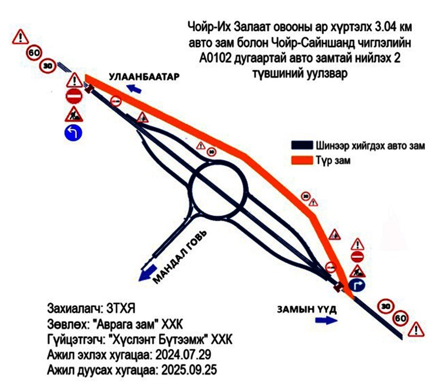 Замын-Үүд чиглэл рүү иргэд түр авто замаар зорчино