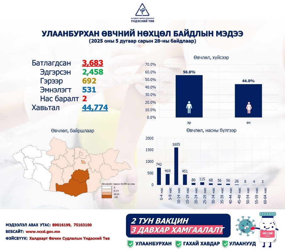 Улаанбурханы 3683 тохиолдол батлагдлаа
